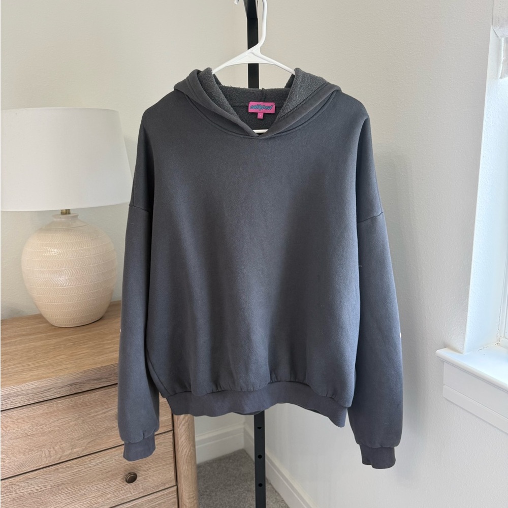 Edikted Gray Bow Hoodie Size Large